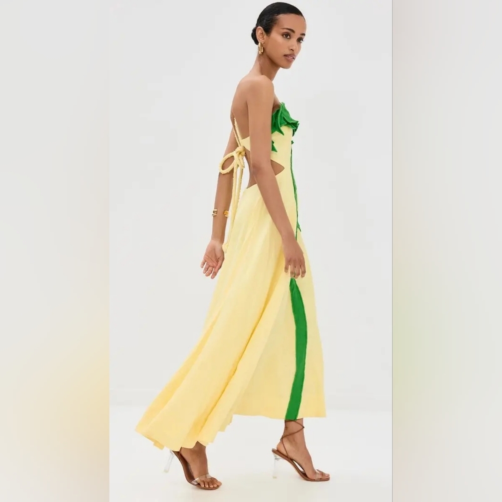S2. NWT FARM RIO PALM TREE CUTWORK MIDI DRESS - Picture 5 of 11